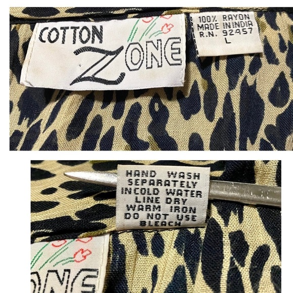 Maxi Tank Sleeveless Dress Set Large Matching Over-Blouse Brown Cheetah Mob Wife - Picture 13 of 15